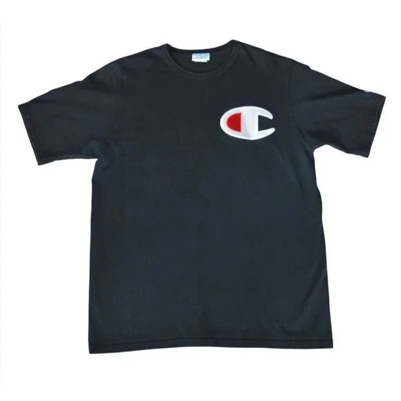 Vintage 90s Champion Big C Logo T Shirt 100% Cotton Mens Size XL Casual Sportswe - Picture 5 of 7